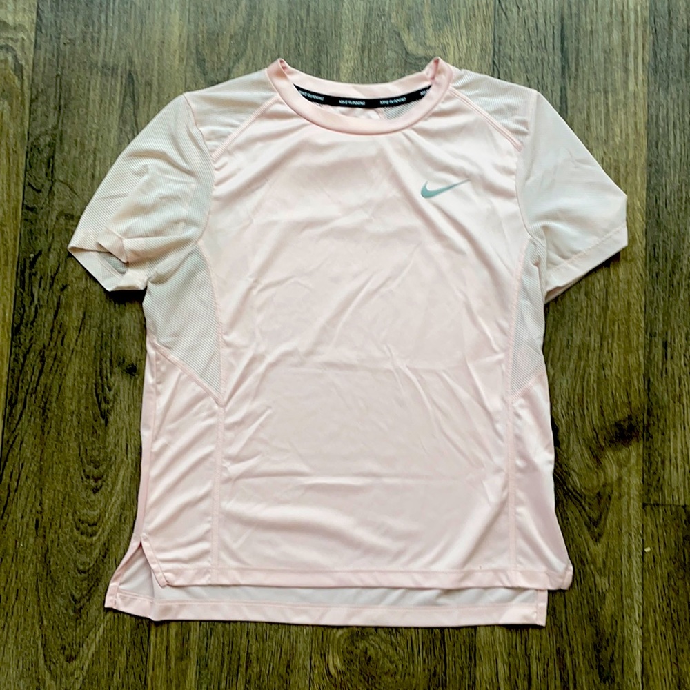 Pink Nike Running T-shirt with Mesh Detail